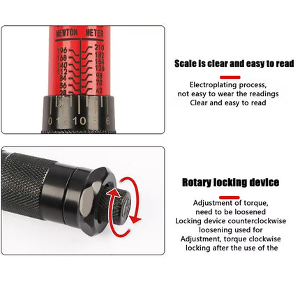 1/2 inch Click Torque Wrench Set 6pcs 20-230Nm 72 Tooth Reversible Socket