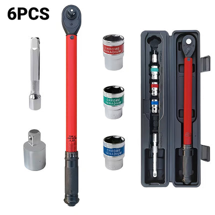 1/2 inch Click Torque Wrench Set 6pcs 20-230Nm 72 Tooth Reversible Socket