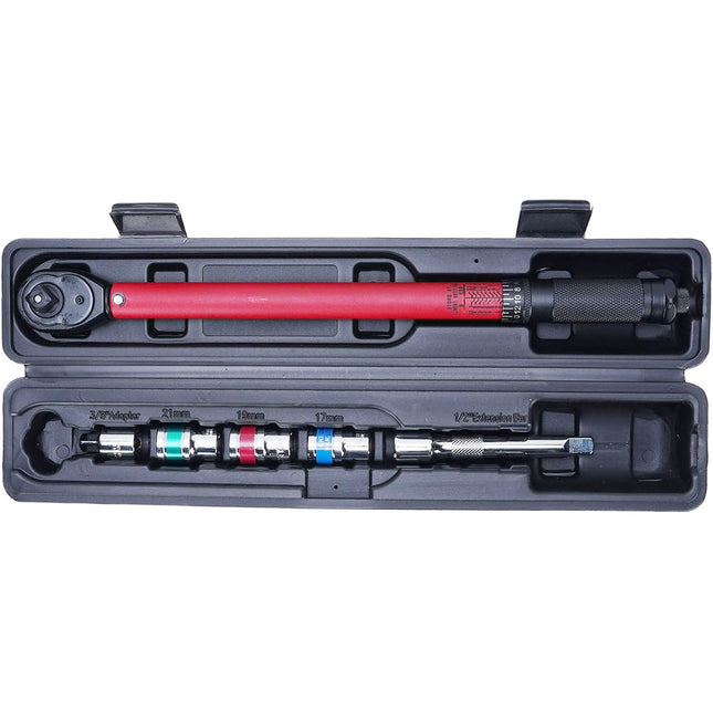 1/2 inch Click Torque Wrench Set 6pcs 20-230Nm 72 Tooth Reversible Socket