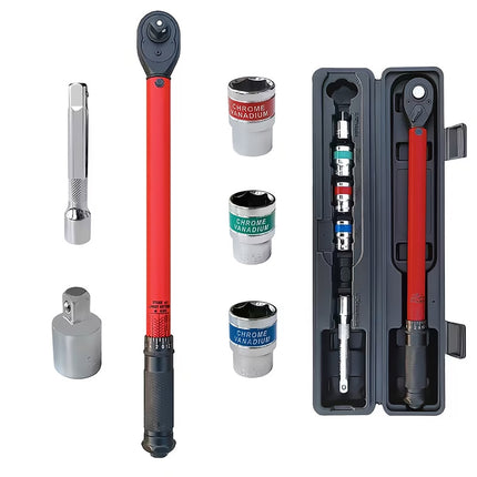 1/2 inch Click Torque Wrench Set 6pcs 20-230Nm 72 Tooth Reversible Socket