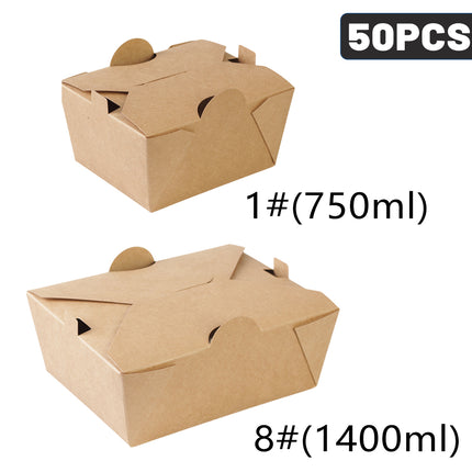 50PCS Food Packaging Box With Lids Leakproof Oilproof Food-Grade Durable Use