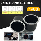 4PCS Plastic Recessed Cup Drink Holders Black Drop In Style for Car Boat Marine RV