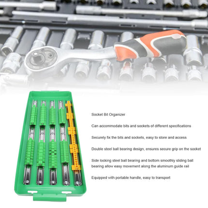 Socket Organizer Tray Adjustable Rail Tool Holder For Socket Bit Storage