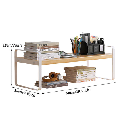 Double Layer Storage Shelf Desktop Organizer Cosmetics Stationery Rack Durable