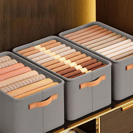 3PCS Clothes Storage Box Fabric Organizer Basket Storage Containers Organizer