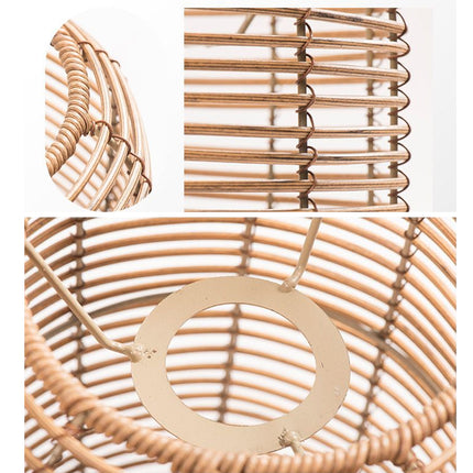 Vintage Pendant Lamp Rattan Like Woven Lampshade Boho Lighting for Living Room