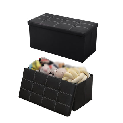 Multifunctional Foldable Storage Stool with Lid 110L Capacity Space Saving