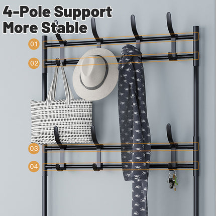 Combined Hat Shoe Coat Rack All in One Entryway Shoe Stand Clothes Hanger