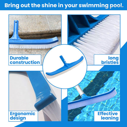 Plastic Pool Brush Cleaning Tool for Swimming Pool Fish Pond Spa Garden Fountain