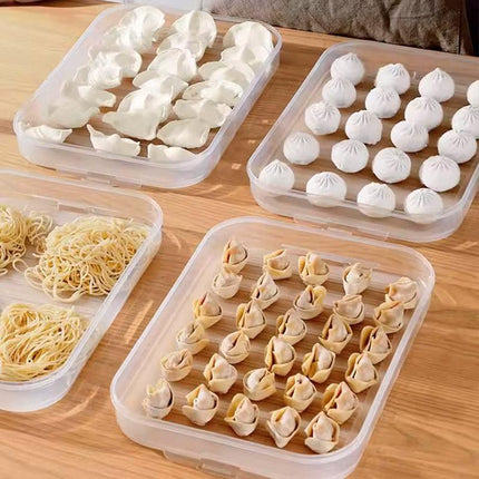 3/4 Layer Large Capacity Dumpling Box Sealed Fresh Wonton Storage Container