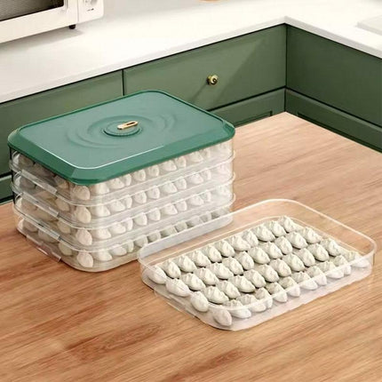 3/4 Layer Large Capacity Dumpling Box Sealed Fresh Wonton Storage Container