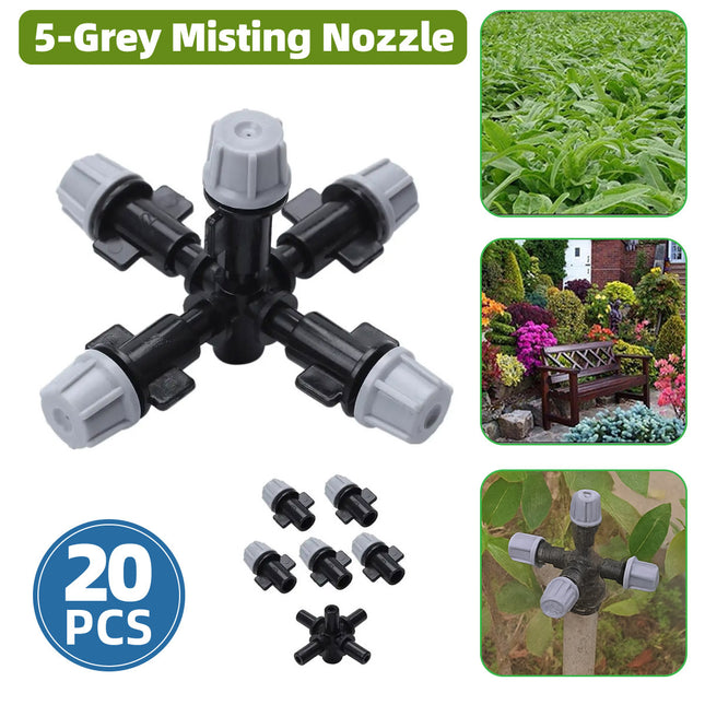 20PCS Anti-Drip Misting Nozzle Water Spray Drip Hanging Atomizing Nozzle Fog Cross