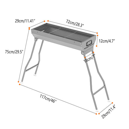 Large Outdoor Folding Barbecue Grill Portable BBQ Grilling Rack Cooking Stand
