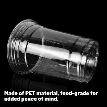 250 Sets Transparent Drinking Cups with Lids 400ml Food-safe for Drinks Takeaway