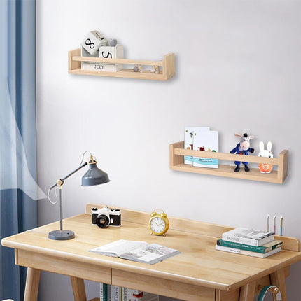 Wall Mounted Wooden Shelf Multi Purpose Home Storage Rack for Kitchen Bathroom