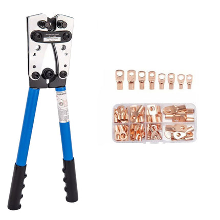 Heavy Duty Cable Lug Crimping Tool Wire Terminal Crimper 360 Rotating Dies