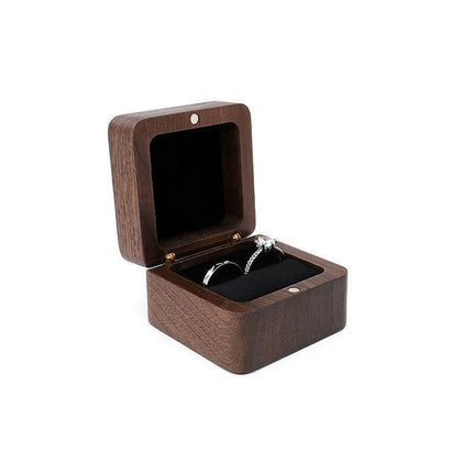 Ring Storage Box Wooden Box Jewelry Display Proposal Engagement Wedding Ceremony - Aimall