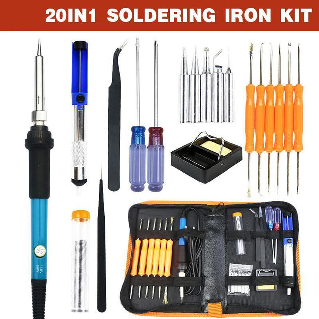 15IN1 Soldering Iron Kit 60W Electric Welding Tool Adjustable Temperature VIC - Aimall