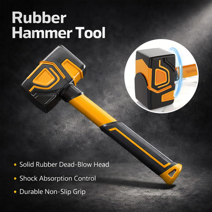 Heavy Duty Rubber Mallet 28cm Non Slip Handle Multi Purpose Hammer Tool