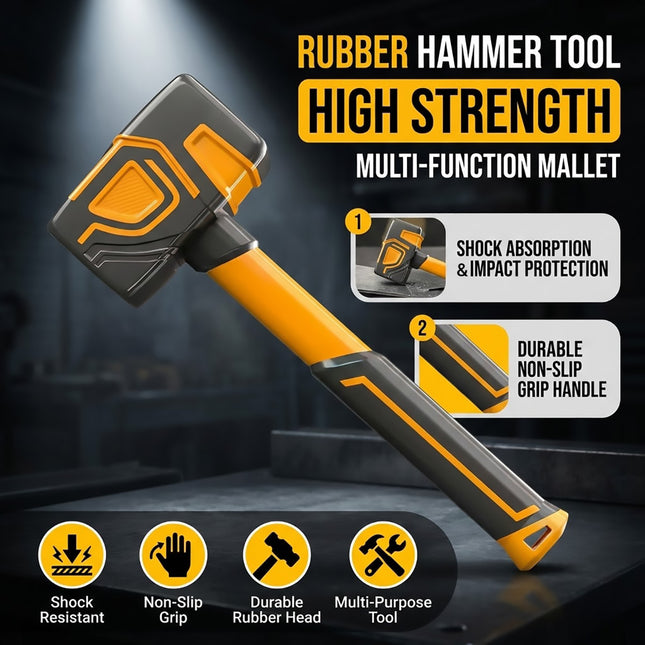 Heavy Duty Rubber Mallet 28cm Non Slip Handle Multi Purpose Hammer Tool