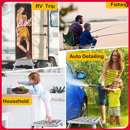 Folding RV Step Stool Non Slip Platform Portable Footrest for Camper Trailer Use