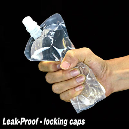 50PCS 250ml Drink Bags Transparent Stand Up Juice Takeaway Nozzle Pouches