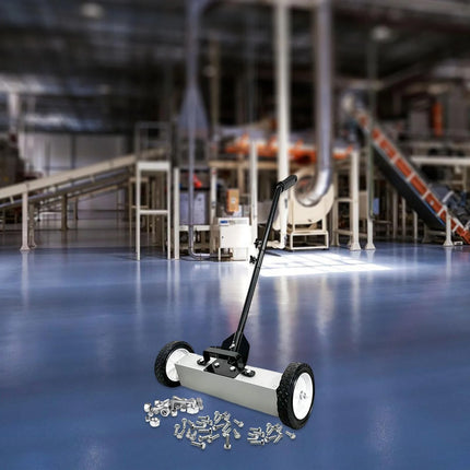Push Magnetic Floor Sweeper Telescoping Handle Workshop Nail Debris Pickup