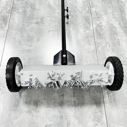Push Magnetic Floor Sweeper Telescoping Handle Workshop Nail Debris Pickup