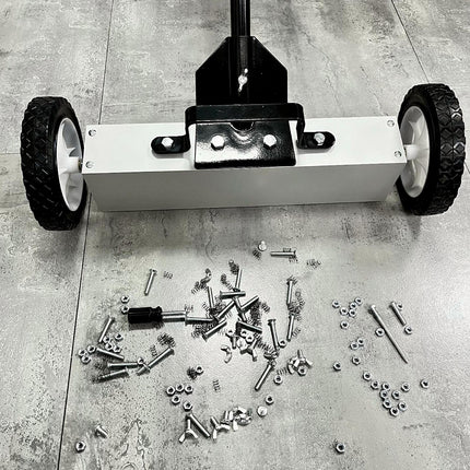 Push Magnetic Floor Sweeper Telescoping Handle Workshop Nail Debris Pickup