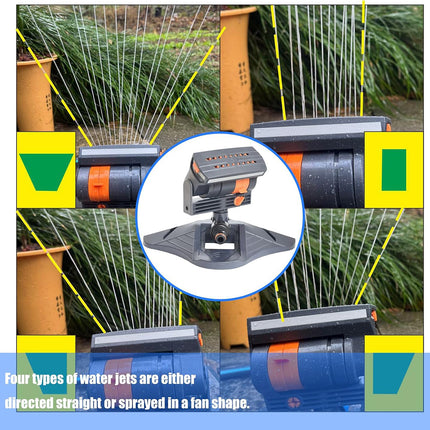 16 Nozzle Oscillating Lawn Sprinkler Adjustable Garden Yard Watering System