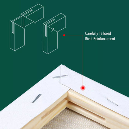 6x Artist Canvas Blank Stretched Canvases Art Large White Range Oil Acrylic Wood