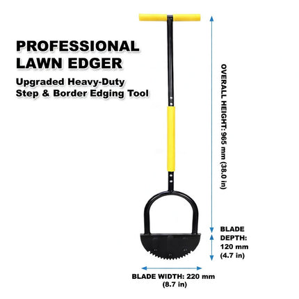 Manual Lawn Edger Half Moon Serrated Blade Garden Grass Edging Trimmer Tool