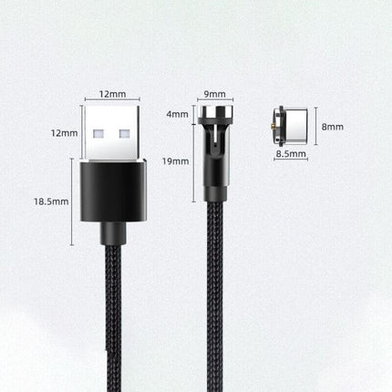 540-degree Rotatable Charging Cable with Detachable Connector for Type-C