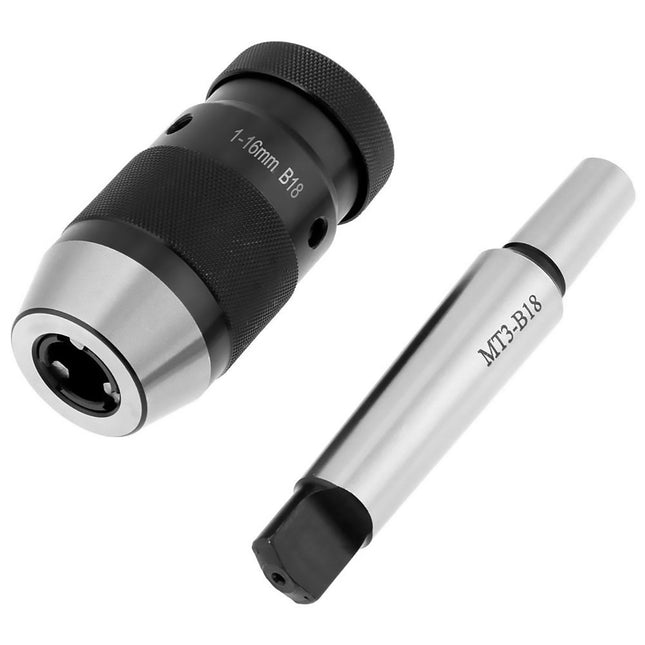 Self Tightening Keyless Drill Chuck MT3 B18 Arbor High Precision Industrial