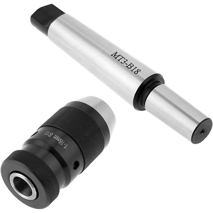 Self Tightening Keyless Drill Chuck MT3 B18 Arbor High Precision Industrial