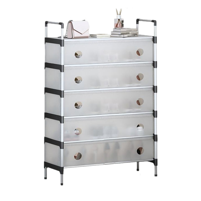 Plastic Dustproof Shoe Rack Storage Cabinet Small Size Space Saving Organizer
