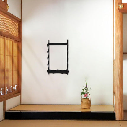 5-Tier Sword Holder Wall Mount Samurai Stand Display Katana Wall Hanger Rack