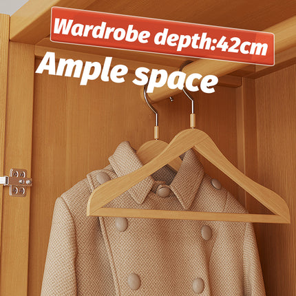 Minimalist Wardrobe with Doors Bamboo Durable for Bedroom Clothes Storage Use