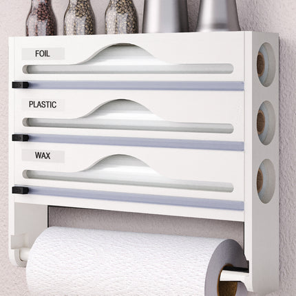 Multi-Function Cling Film Cutter Dispenser Box for Cling Film Kitchen Paper Use