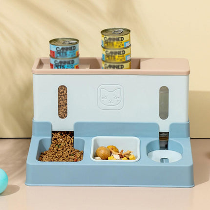 All in One Pet Feeding Bowl Cat Dog Water and Food Feeder Automatic Dispenser
