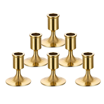 6PCS Gold Candle Holder Decoration Tabletop for Christmas Romantic Dinner Decor