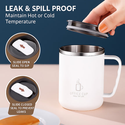Double Walled Mug Stainless Steel 500ml Leak and Spill Proof for Hot Cold Drink