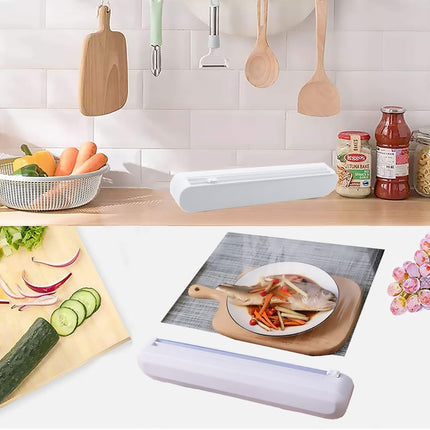 Plastic Wrap Cutter Kitchen Tool Storage Cutting Box Divider Household Organizer