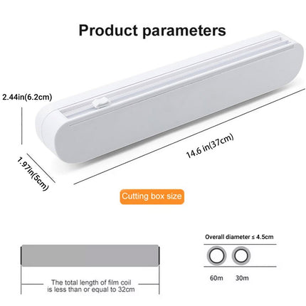 Plastic Wrap Cutter Kitchen Tool Storage Cutting Box Divider Household Organizer