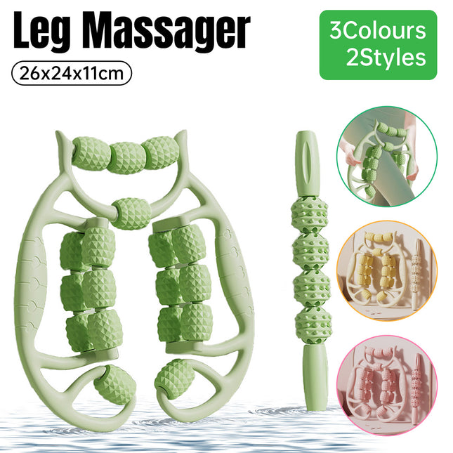 Ring and Stick Leg Massager Roller Set Muscle Relaxer Thigh Calf Tool