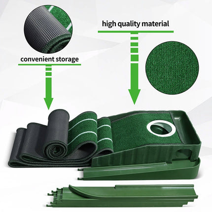 Golf Putting Mat Portable Mini Golf Practice Pad for Indoor Office Training Game
