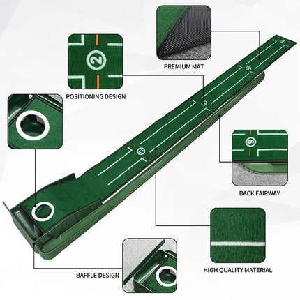 Golf Putting Mat Portable Mini Golf Practice Pad for Indoor Office Training Game
