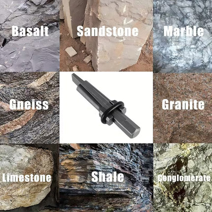 6 Piece Stone Splitting Wedge Feather Shim Kit Granite Rock Concrete Mason Tool