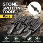 6 Piece Stone Splitting Wedge Feather Shim Kit Granite Rock Concrete Mason Tool