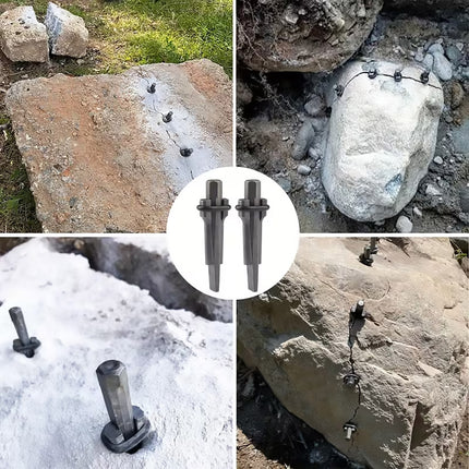 6 Piece Stone Splitting Wedge Feather Shim Kit Granite Rock Concrete Mason Tool